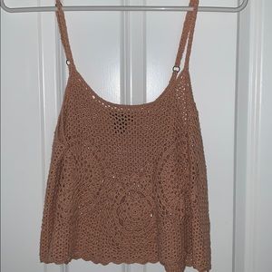 Pink crochet tank top
